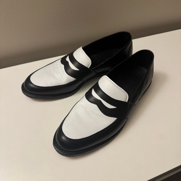 Allen Edmonds Black and White Randolph Penny Loafers - Picture 8 of 8